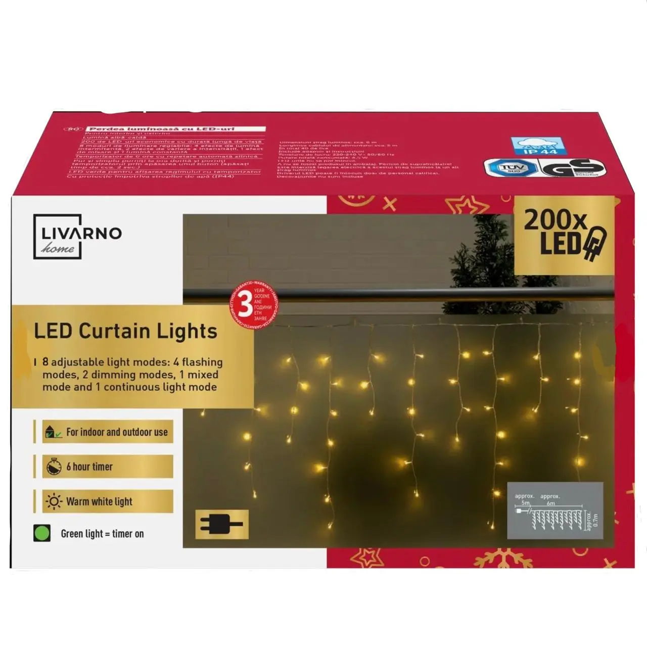 Livarno Home LED Curtain Lights – 200 LEDs