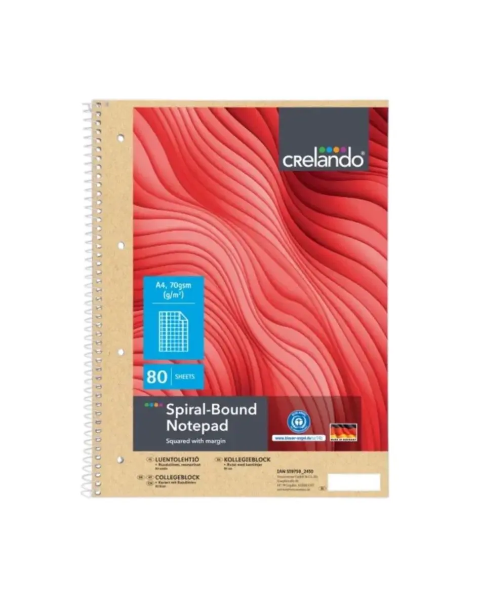 Crelando Spiral Notebook Squared A4