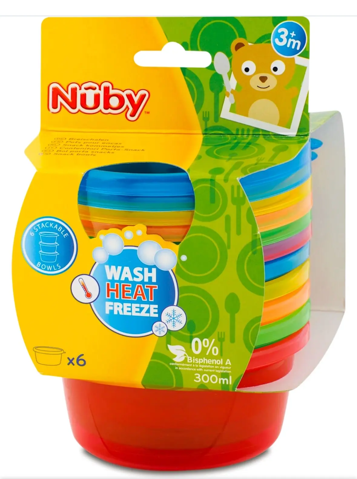 Nuby Snack Bowls with lids, 6 pcs