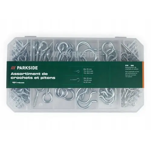 Parkside Eye Bolts and Hooks Set 151-Piece